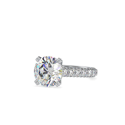 Diamond Dynasty: 3.5 CT Centre Piece and 2.65 Ct Side Stone Lab Grown Diamond Statement Ring in 14K Gold – Luxury for Special Occasions