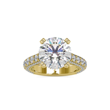 Diamond Dynasty: 3.5 CT Centre Piece and 2.65 Ct Side Stone Lab Grown Diamond Statement Ring in 14K Gold – Luxury for Special Occasions