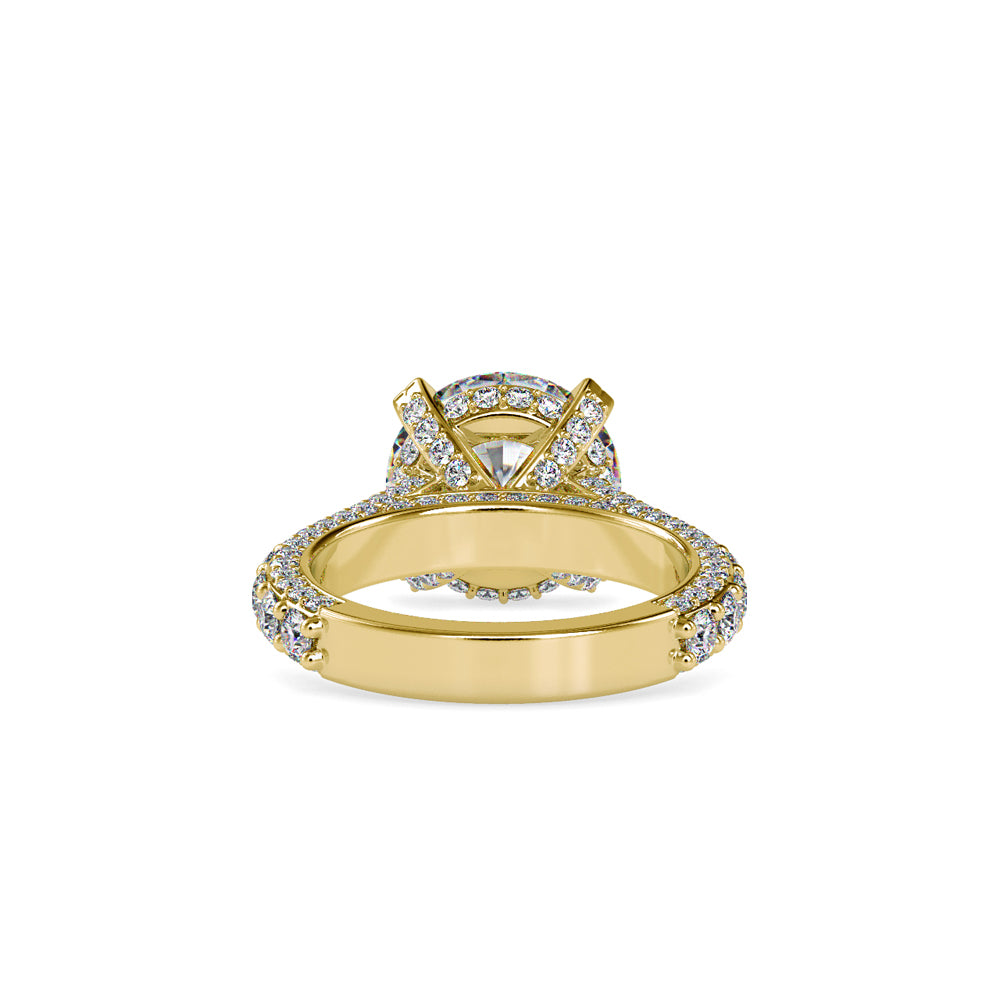 Diamond Dynasty: 3.5 CT Centre Piece and 2.65 Ct Side Stone Lab Grown Diamond Statement Ring in 14K Gold – Luxury for Special Occasions