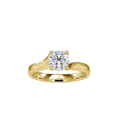 Lab Grown Diamond with 1CT Center Solitaire Everyday Ring in 14K Gold - IGI Certified & Customizable