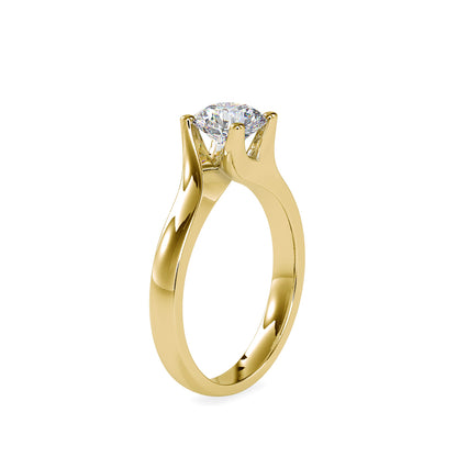 Lab Grown Diamond with 1CT Center Solitaire Everyday Ring in 14K Gold - IGI Certified & Customizable