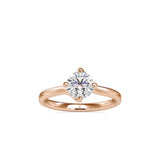 Lab Grown Diamond with 1CT Center Solitaire Ring in 14K Gold - IGI Certified & Customizable – Perfect for Everyday Wear