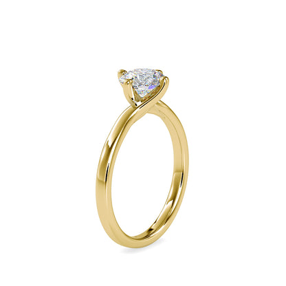 Lab Grown Diamond with 1CT Center Solitaire Ring in 14K Gold - IGI Certified & Customizable – Perfect for Everyday Wear