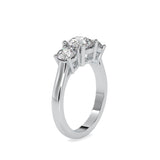 Lab Grown Diamonds with 1.01 CT Center Solitaire, 0.45 CT Side Diamonds Each(1.91 CT),Three-Stone Engagement Ring in 14K Gold- IGI Certified & Customizable