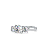 Lab Grown Diamonds with 1.01 CT Center Solitaire, 0.45 CT Side Diamonds Each(1.91 CT),Three-Stone Engagement Ring in 14K Gold- IGI Certified & Customizable