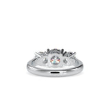 Lab Grown Diamonds with 1.01 CT Center Solitaire, 0.45 CT Side Diamonds Each(1.91 CT),Three-Stone Engagement Ring in 14K Gold- IGI Certified & Customizable