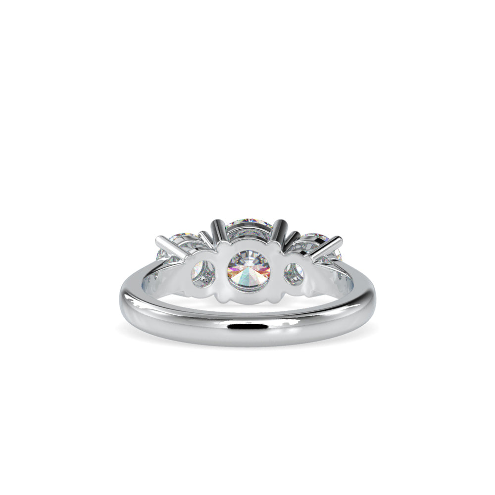 Lab Grown Diamonds with 1.01 CT Center Solitaire, 0.45 CT Side Diamonds Each(1.91 CT),Three-Stone Engagement Ring in 14K Gold- IGI Certified & Customizable