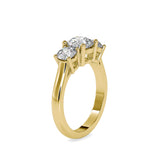 Lab Grown Diamonds with 1.01 CT Center Solitaire, 0.45 CT Side Diamonds Each(1.91 CT),Three-Stone Engagement Ring in 14K Gold- IGI Certified & Customizable