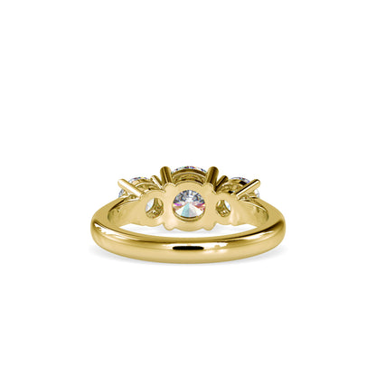 Lab Grown Diamonds with 1.01 CT Center Solitaire, 0.45 CT Side Diamonds Each(1.91 CT),Three-Stone Engagement Ring in 14K Gold- IGI Certified & Customizable