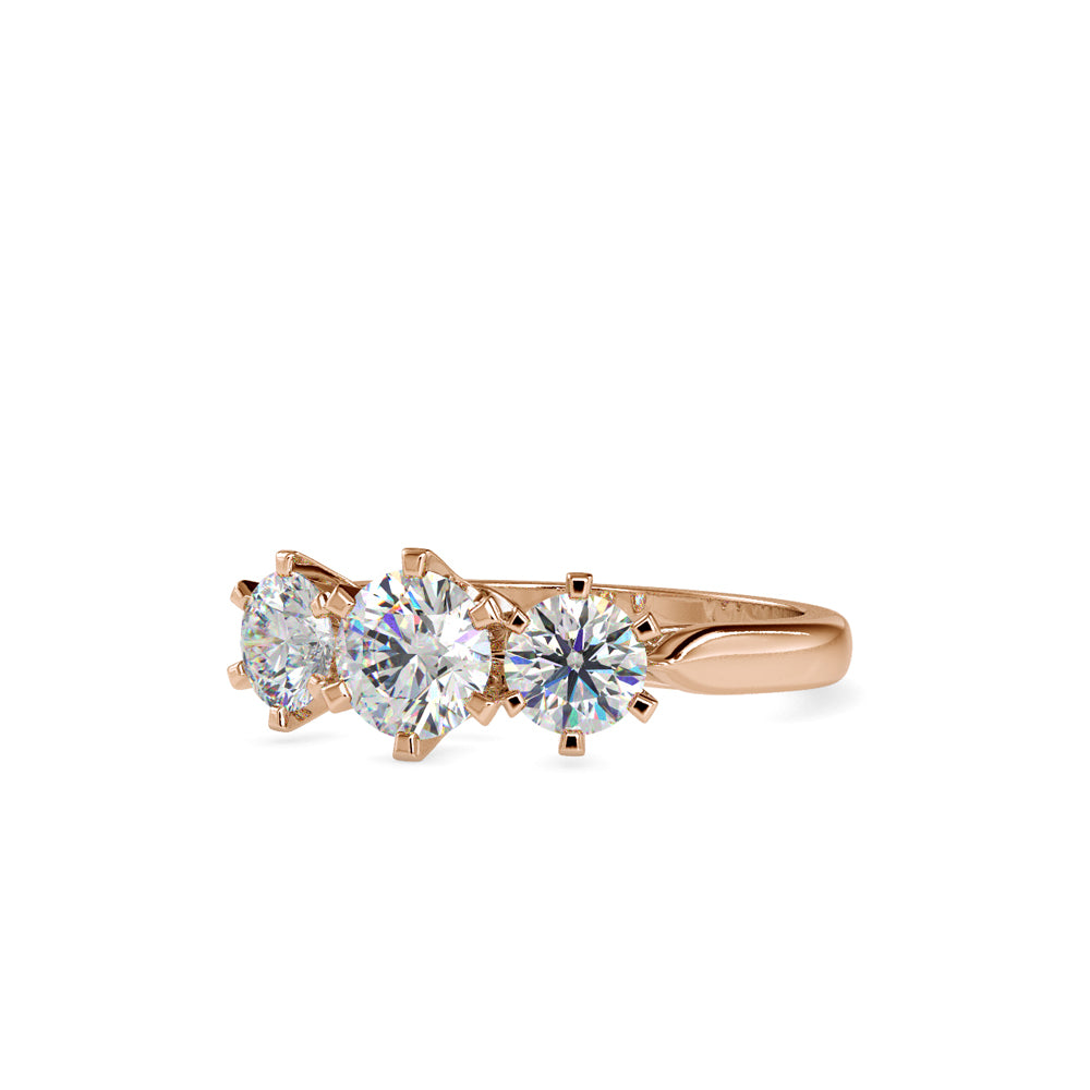 Lab Grown Diamonds with 1.05 CT Center Solitaire, 0.45 CT Side Diamonds Each(1.91 CT),Three-Stone Engagement Ring in 14K Gold- IGI Certified & Customizable