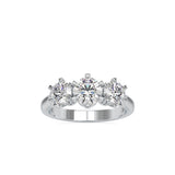 Lab Grown Diamonds with 1.05 CT Center Solitaire, 0.45 CT Side Diamonds Each(1.91 CT),Three-Stone Engagement Ring in 14K Gold- IGI Certified & Customizable