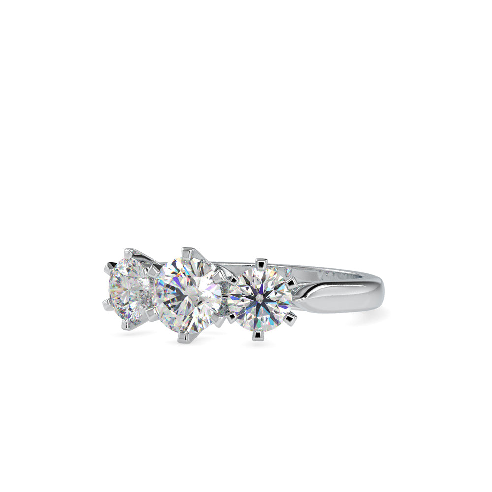 Lab Grown Diamonds with 1.05 CT Center Solitaire, 0.45 CT Side Diamonds Each(1.91 CT),Three-Stone Engagement Ring in 14K Gold- IGI Certified & Customizable
