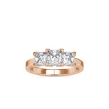 Lab Grown Diamonds with 1 CT Center Solitaire, 0.25  CT Side Diamonds Each(1.50 CT),Three-Stone Engagement Ring in 14K Gold- IGI Certified & Customizable