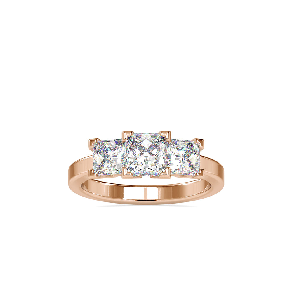 Lab Grown Diamonds with 1 CT Center Solitaire, 0.25  CT Side Diamonds Each(1.50 CT),Three-Stone Engagement Ring in 14K Gold- IGI Certified & Customizable