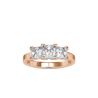 Lab Grown Diamonds with 1 CT Center Solitaire, 0.25  CT Side Diamonds Each(1.50 CT),Three-Stone Engagement Ring in 14K Gold- IGI Certified & Customizable