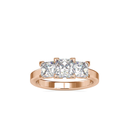 Lab Grown Diamonds with 1 CT Center Solitaire, 0.25  CT Side Diamonds Each(1.50 CT),Three-Stone Engagement Ring in 14K Gold- IGI Certified & Customizable