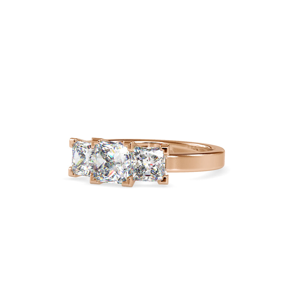 Lab Grown Diamonds with 1 CT Center Solitaire, 0.25  CT Side Diamonds Each(1.50 CT),Three-Stone Engagement Ring in 14K Gold- IGI Certified & Customizable