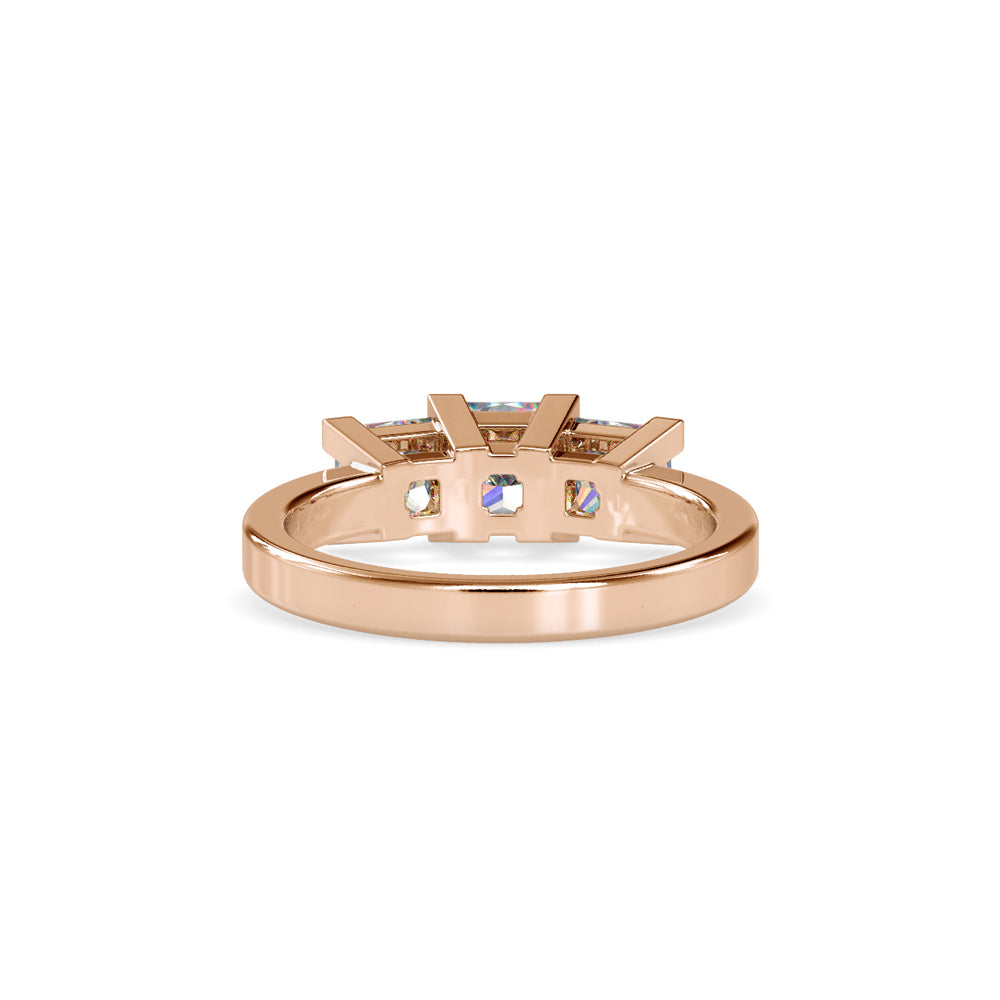 Lab Grown Diamonds with 1 CT Center Solitaire, 0.25  CT Side Diamonds Each(1.50 CT),Three-Stone Engagement Ring in 14K Gold- IGI Certified & Customizable