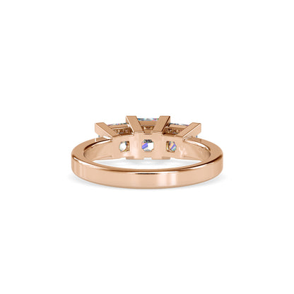 Lab Grown Diamonds with 1 CT Center Solitaire, 0.25  CT Side Diamonds Each(1.50 CT),Three-Stone Engagement Ring in 14K Gold- IGI Certified & Customizable