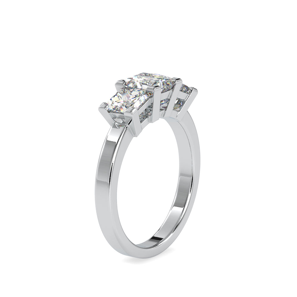 Lab Grown Diamonds with 1 CT Center Solitaire, 0.25  CT Side Diamonds Each(1.50 CT),Three-Stone Engagement Ring in 14K Gold- IGI Certified & Customizable