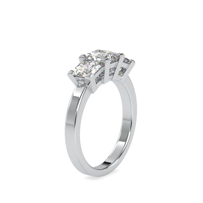 Lab Grown Diamonds with 1 CT Center Solitaire, 0.25  CT Side Diamonds Each(1.50 CT),Three-Stone Engagement Ring in 14K Gold- IGI Certified & Customizable