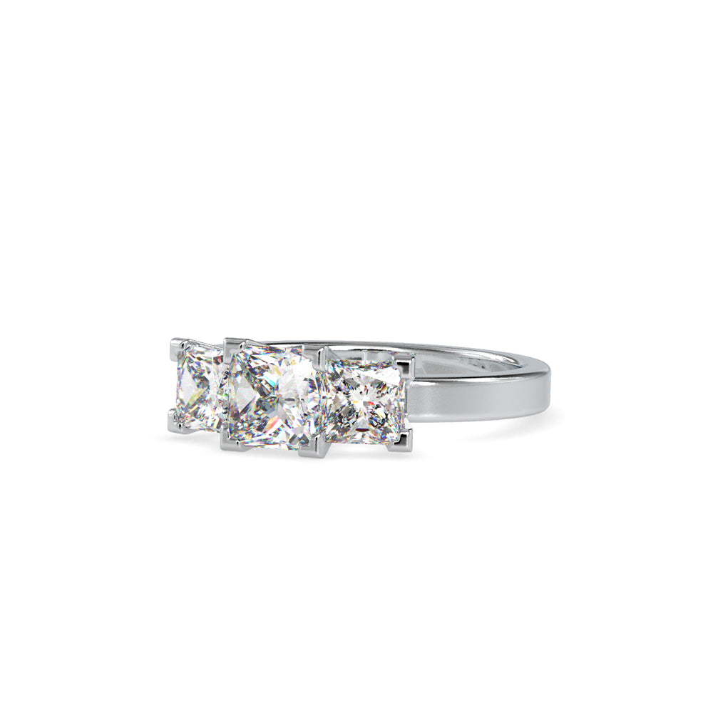 Lab Grown Diamonds with 1 CT Center Solitaire, 0.25  CT Side Diamonds Each(1.50 CT),Three-Stone Engagement Ring in 14K Gold- IGI Certified & Customizable