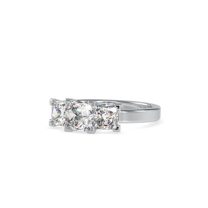 Lab Grown Diamonds with 1 CT Center Solitaire, 0.25  CT Side Diamonds Each(1.50 CT),Three-Stone Engagement Ring in 14K Gold- IGI Certified & Customizable