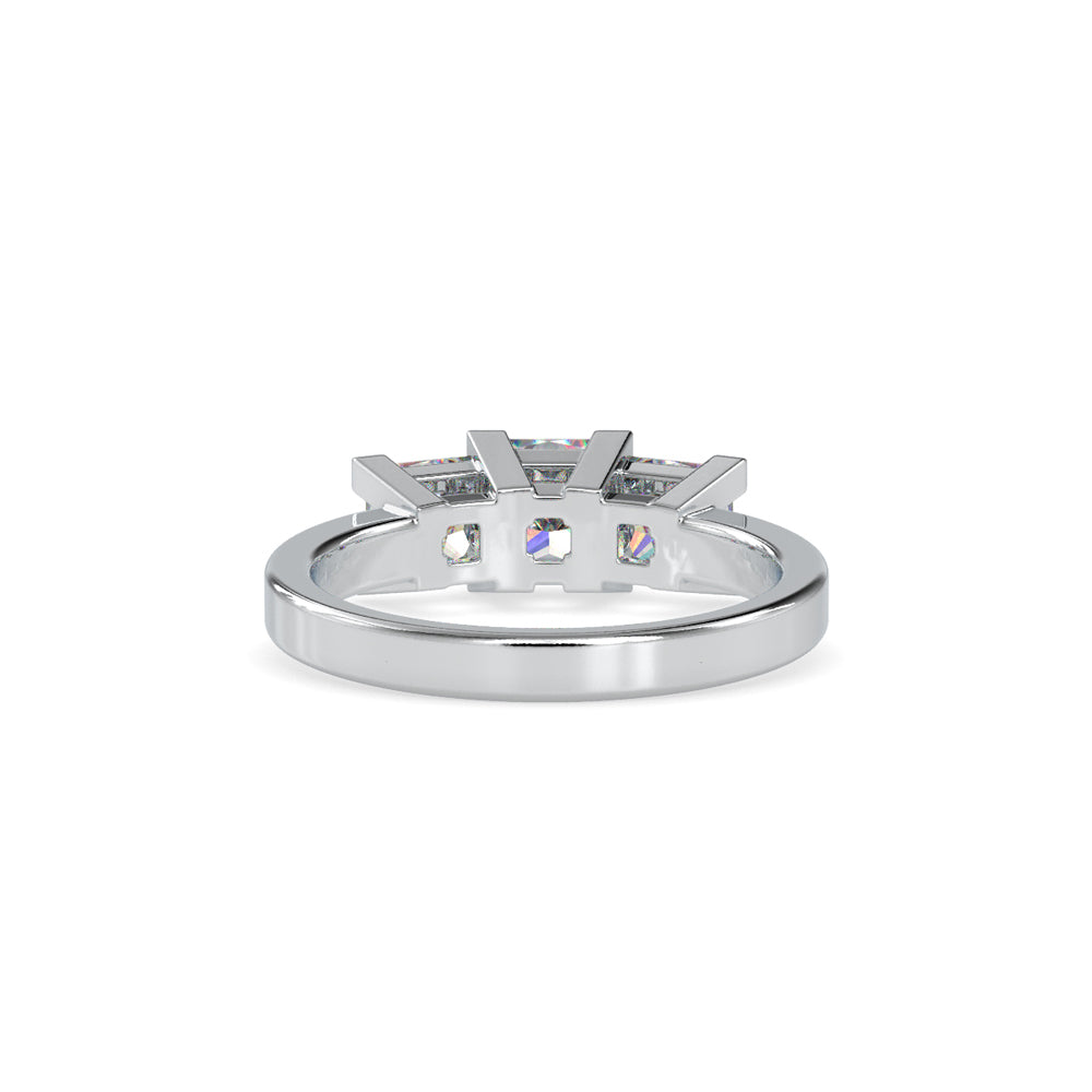 Lab Grown Diamonds with 1 CT Center Solitaire, 0.25  CT Side Diamonds Each(1.50 CT),Three-Stone Engagement Ring in 14K Gold- IGI Certified & Customizable
