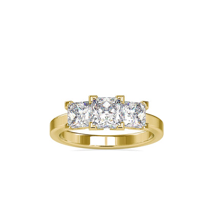 Lab Grown Diamonds with 1 CT Center Solitaire, 0.25  CT Side Diamonds Each(1.50 CT),Three-Stone Engagement Ring in 14K Gold- IGI Certified & Customizable