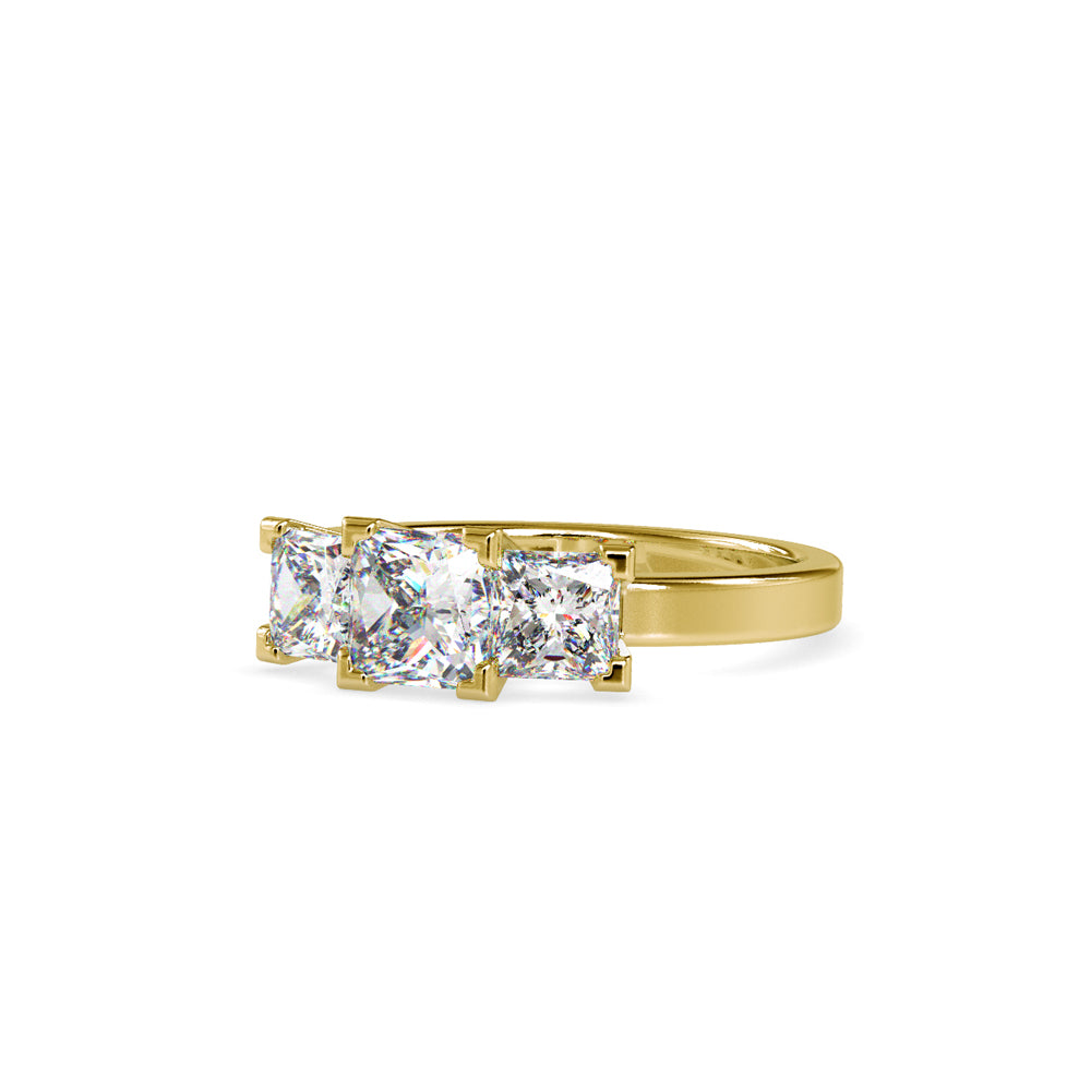 Lab Grown Diamonds with 1 CT Center Solitaire, 0.25  CT Side Diamonds Each(1.50 CT),Three-Stone Engagement Ring in 14K Gold- IGI Certified & Customizable