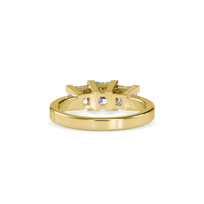 Lab Grown Diamonds with 1 CT Center Solitaire, 0.25  CT Side Diamonds Each(1.50 CT),Three-Stone Engagement Ring in 14K Gold- IGI Certified & Customizable