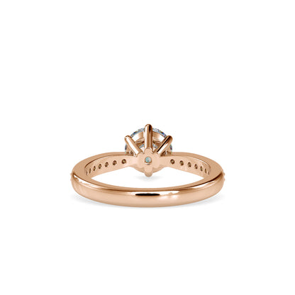 Lab Grown Diamonds with 1 CT Center Solitaire, 0.32 CT Side Diamonds (1.32 CT),Pavé Band Ring in 14K Gold- IGI Certified & Customizable