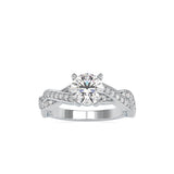 Lab Grown Diamonds with 1 CT Center Solitaire, 0.52 CT Side Diamonds (1.52 CT),Twisted Shank Engagement Ring in 14K Gold- IGI Certified & Customizable