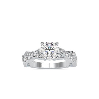 Lab Grown Diamonds with 1 CT Center Solitaire, 0.52 CT Side Diamonds (1.52 CT),Twisted Shank Engagement Ring in 14K Gold- IGI Certified & Customizable