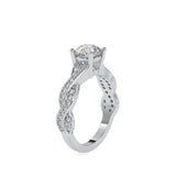 Lab Grown Diamonds with 1 CT Center Solitaire, 0.52 CT Side Diamonds (1.52 CT),Twisted Shank Engagement Ring in 14K Gold- IGI Certified & Customizable