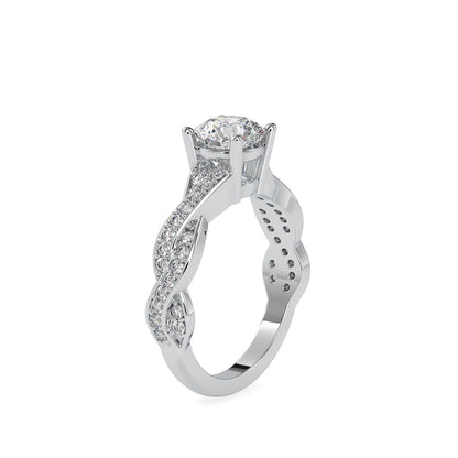 Lab Grown Diamonds with 1 CT Center Solitaire, 0.52 CT Side Diamonds (1.52 CT),Twisted Shank Engagement Ring in 14K Gold- IGI Certified & Customizable