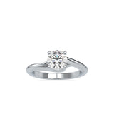 Lab Grown Diamond 1CT Centre Solitaire Engagement Ring in 14K Gold, IGI Certified & Customizable