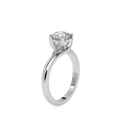 Lab Grown Diamond 1CT Centre Solitaire Engagement Ring in 14K Gold, IGI Certified & Customizable