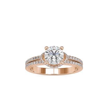 Lab Grown Diamonds with 1.5 CT Center Solitaire, 0.68 CT Side Diamonds (1.68 CT),in 14K GoldTwisted Band Engagement Ring - IGI Certified & Customizable