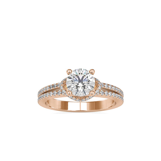 Lab Grown Diamonds with 1.5 CT Center Solitaire, 0.68 CT Side Diamonds (1.68 CT),in 14K GoldTwisted Band Engagement Ring - IGI Certified & Customizable