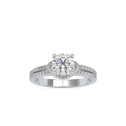 Lab Grown Diamonds with 1.5 CT Center Solitaire, 0.68 CT Side Diamonds (1.68 CT),in 14K GoldTwisted Band Engagement Ring - IGI Certified & Customizable