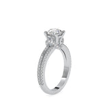 Lab Grown Diamonds with 1.5 CT Center Solitaire, 0.68 CT Side Diamonds (1.68 CT),in 14K GoldTwisted Band Engagement Ring - IGI Certified & Customizable