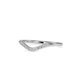 Lab Grown Diamond 0.089 CT Chevron Ring in 14K Gold, IGI Certified
