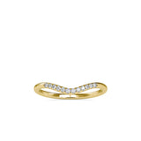 Lab Grown Diamond 0.089 CT Chevron Ring in 14K Gold, IGI Certified