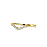 Lab Grown Diamond 0.089 CT Chevron Ring in 14K Gold, IGI Certified