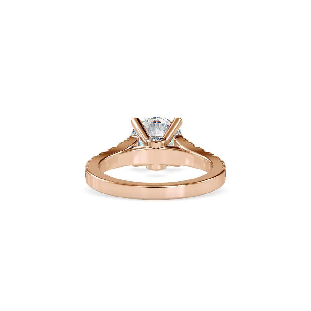 Lab Grown Diamonds with 2 CT Center Solitaire, 0.9 CT Side Diamond Engagement Ring in 14K Yellow Gold , IGI Certified