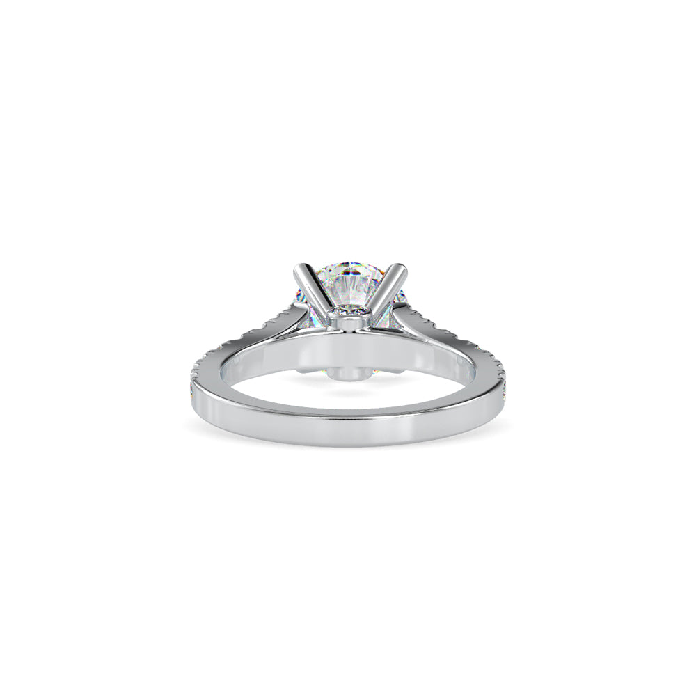 Lab Grown Diamonds with 2 CT Center Solitaire, 0.9 CT Side Diamond Engagement Ring in 14K Yellow Gold , IGI Certified