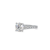 Lab Grown Diamonds with 2 CT Center Solitaire, 0.9 CT Side Diamond Engagement Ring in 14K Yellow Gold , IGI Certified