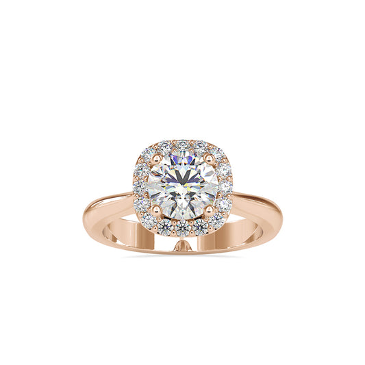 1.56 CT Lab Grown Round Brilliant Diamond Halo Engagement Ring in 14K Yellow Gold, IGI Certified