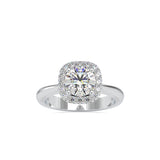 Lab Grown Diamonds with 1 CT Center Solitaire, 0.60 CT Side Diamonds in 14Kt Yellow Gold Round Brilliant Diamond Halo Engagement Ring - IGI Certified & Customizable